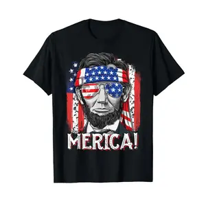 Men's Short-Sleeve American Flag T-Shirt - 4th of July Casual Cotton Fabric Menswear, Merica Design, Versatile for Men (Jackets Complementary Style Note) day shirt