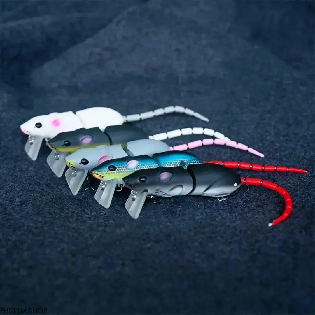 Jointed Rat Swimbait Lure, Slow Sinking Action with Built-in Rattle Ball and Large Tongue - Durable ABS for Freshwater and Saltwater Fishing, Lures, Continuous Sound Waves