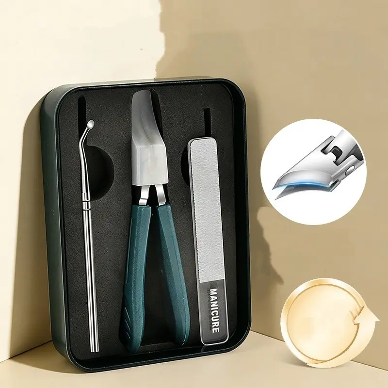 Angled Ultra-Sharp Extended Cuticle Nail Clipper, Stainless Steel Embedded Ingrown Specialist, New Nail Trimmer Tool