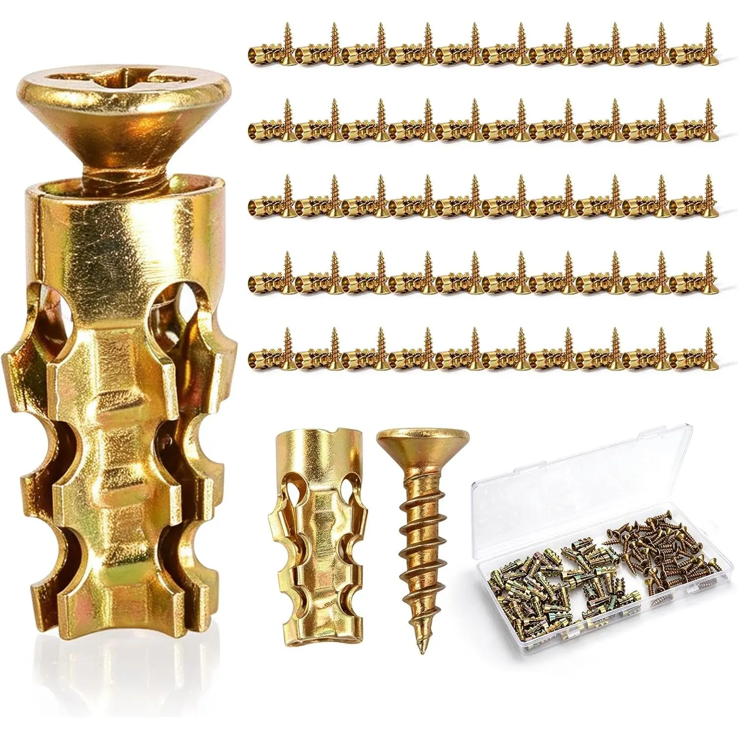 6×14mm Short Expansion Screw Set, Stone Expansion Anchor with Box (50pcs)
