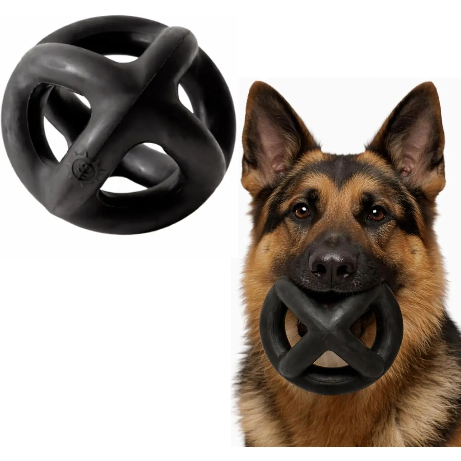 Ring Ball | Virtually Indestructible. Lifetime Guaranteed. | VULCRON™  Rubber | Durable, Heavy Duty    for Aggressive Chewers | Medium & Large Breeds, 5.5”