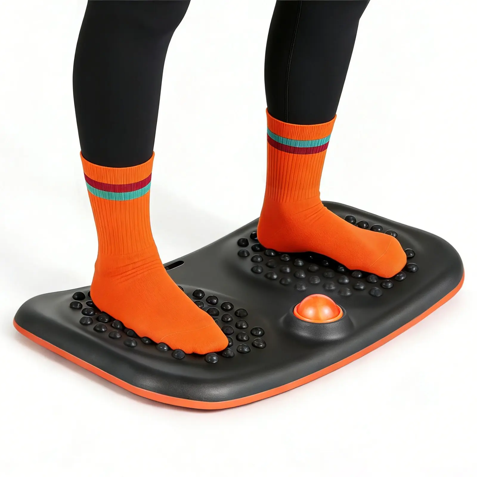 Balance Board And Wobble Board Trainer For Adults, Premium Stability And Core Training Equipment Rocker, Compact, Lightweight Balance Platform For Standing Desk Exercises, Home Gym, Office, Workstation, Portable Black