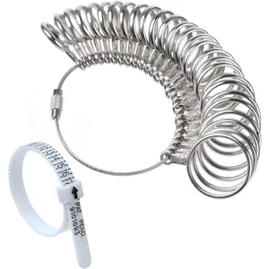 Ring Sizers Gauge Tool Ring Stainless Ring  Finger Measuring Ring Tool, Men's and Women's Rings Custom Standard Hand Rings Set Size  0-13