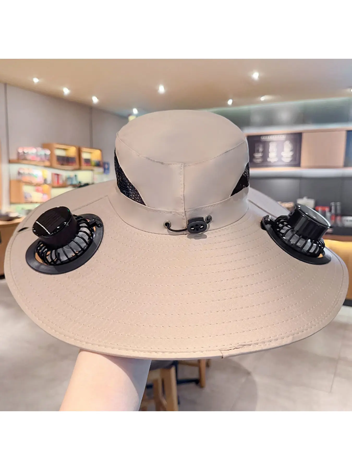 Solar Powered Sun Visor Hat for Men Women Outdoor Fishing Sun Protection UV Blocking Wide Brim Summer Cap Hiking Breathable