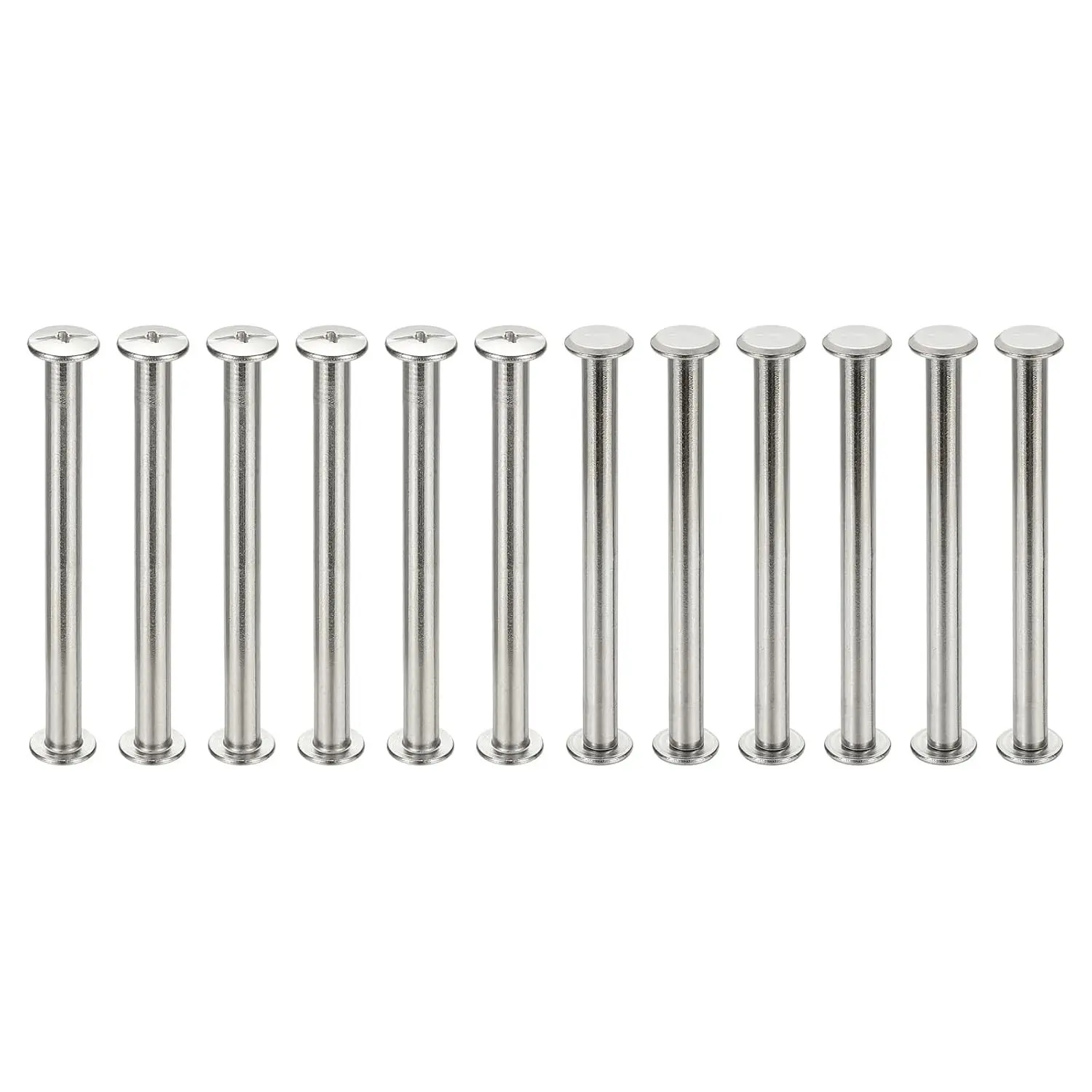 12 Sets Flat 304 SS Multi-Size Rustproof Chicago Screws - 5x60mm(DxH) Phillips Binding Post Screw Bolts, Fasteners for Leather Items, Scrapbook for DIY Users
