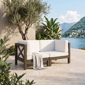 ARCH BRAVA X-Back Loveseat White 2-Seater Sofa Couch with X-Back Design for Indoor Outdoor Patio Living Room Porch Garden Balcony Home Furniture, White Loveseat for Small Space Apartment Deck Sunroom, Home Furniture and Household Product Search