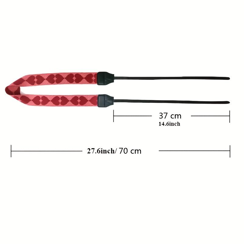 Camera Strap - Adjustable Pink Heart-shaped Crossbody Strap with Durable Trim, Elegant Pattern, Soft Polyester, Compatible with Many Cameras, with Quick Release Buckle