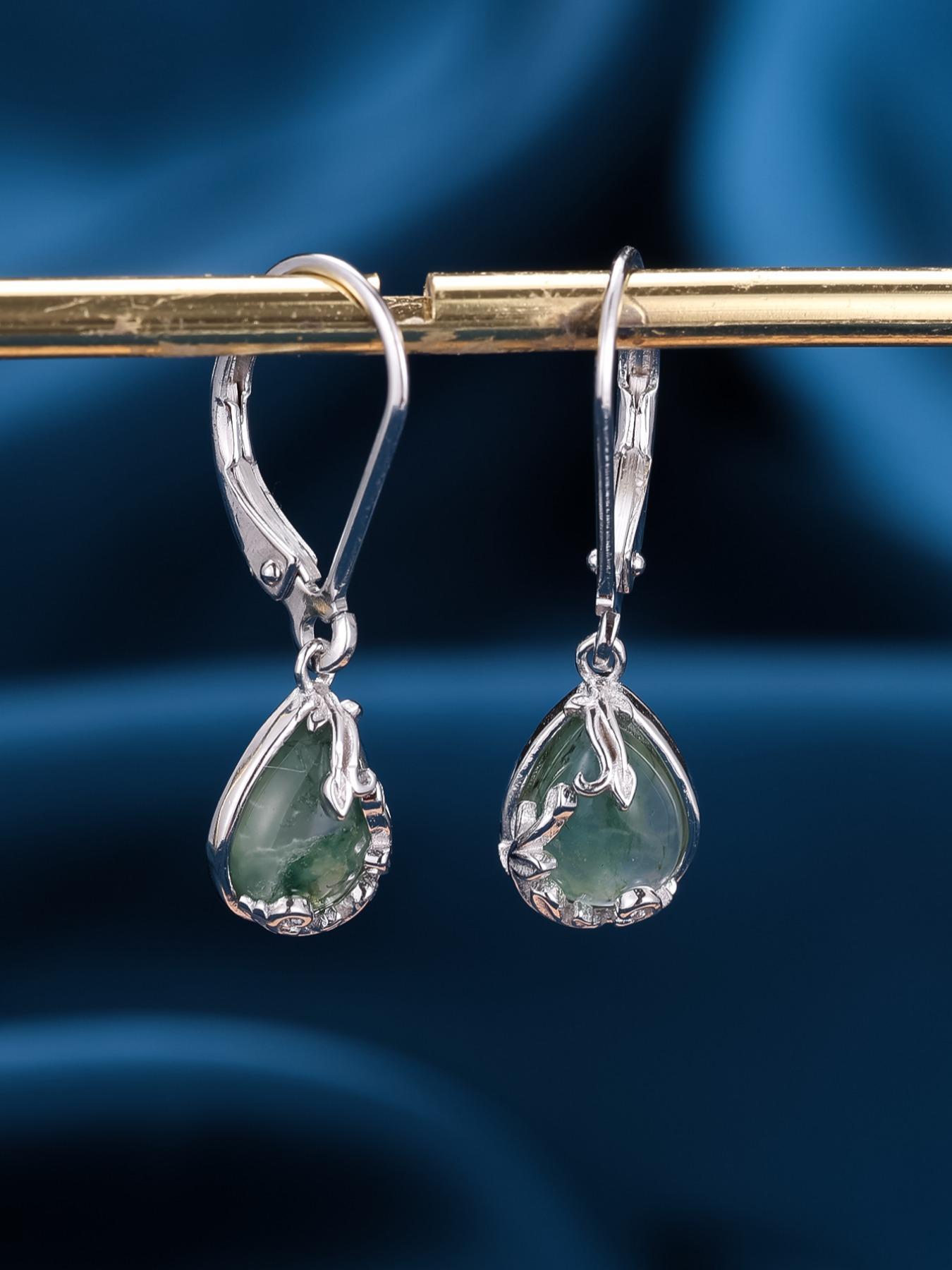 925 Sterling Silver Cute Earrings, Natural Crystal Earrings, Fashion Jewelry Accessories for Women & Girls, Trendy All-match & Exquisite Jewelry for Birthday Gift