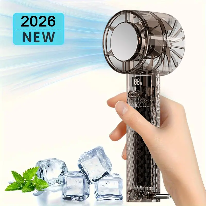 Pocket Fan Mini Portable Handheld Turbo Lightweight Fan 100-Speed Strong Airflow USB Rechargeable Fans for Outdoor Travel Beach Summer Gifts for Women & Men, Snap-on Design