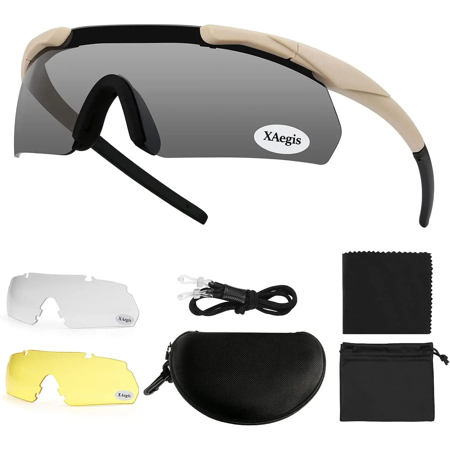 Tactical Shooting Glasses with 3 Interchangeable Lens High Impact Eye ProtectionGift.