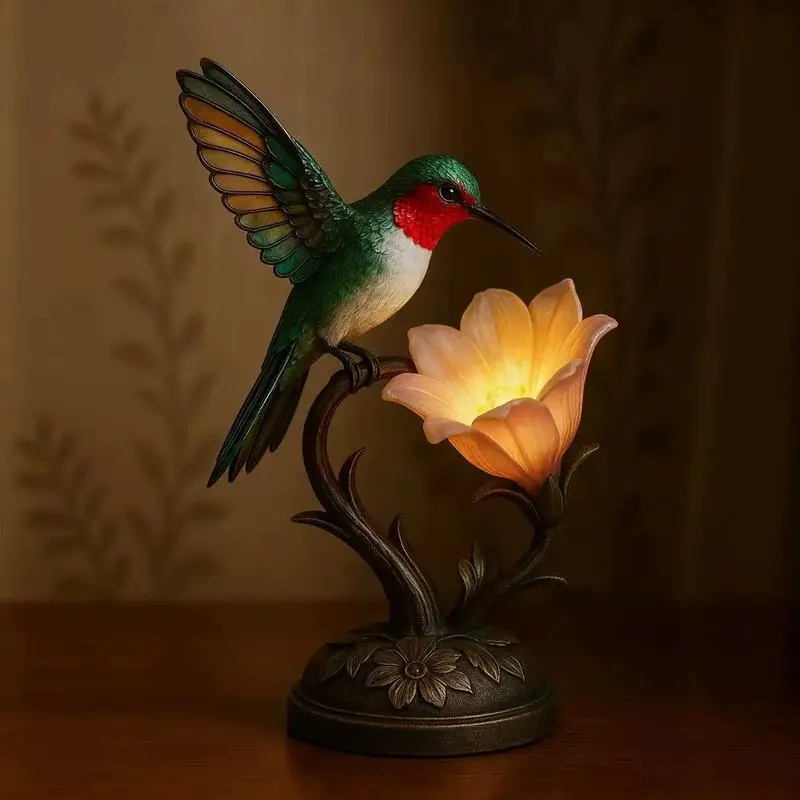 Nordic-style creative resin hummingbird lamp home desktop decoration craft
