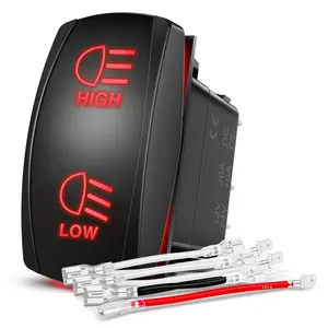 Nilight High Low Beam Headlights Rocker Switch Toggle On/Off/On DPDT 7Pin 12V 24V High/Low Jumper Wires for Cars Trucks Caravans Trailer Tractor RV SUV ATV UTV,2 Years Warranty