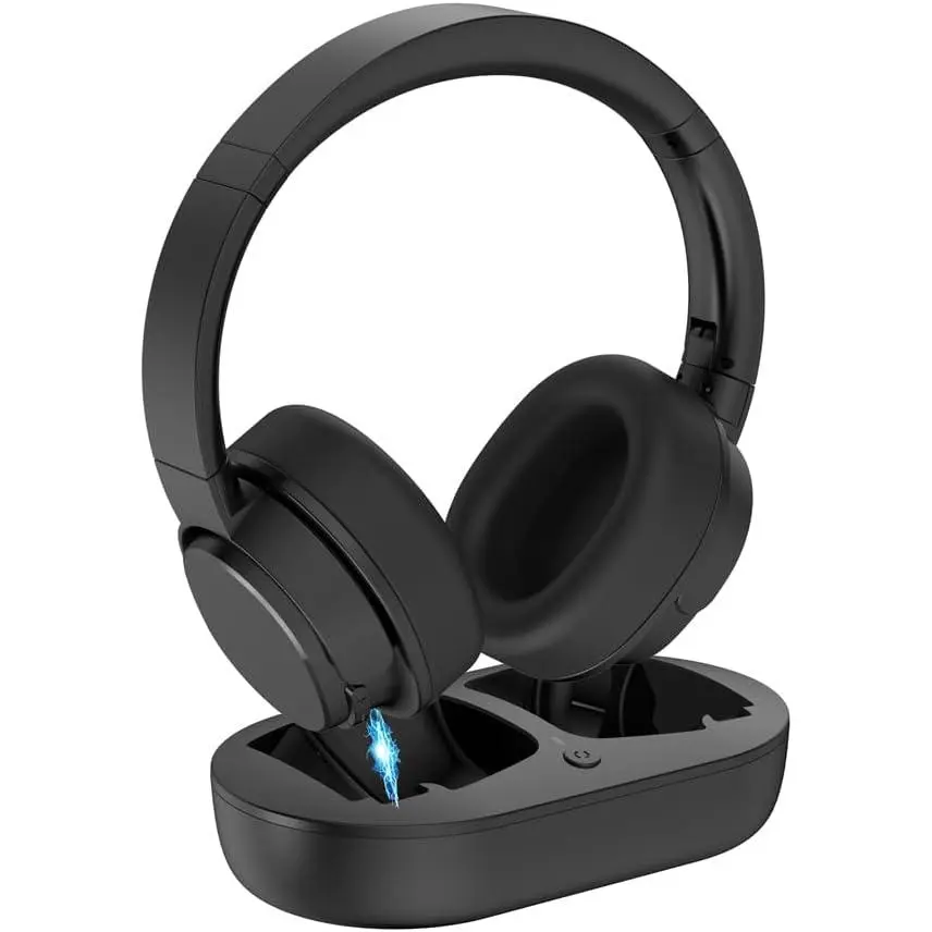 Wireless TV Headphones, TV Headphones Wireless  Seniors with Transmitter Charging Base, Bluetooth Headphones  with All TVs, No Audio Delay, Plug and Play, Gift  the Elderly/Parents