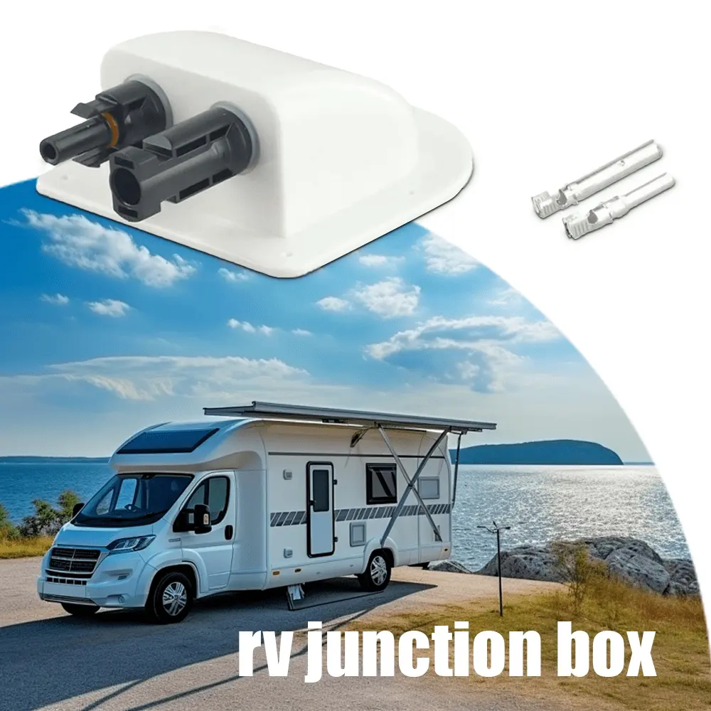 1pc white RV junction box, RV connector junction box, roof junction box, photovoltaic junction box, roof junction box double hole junction box