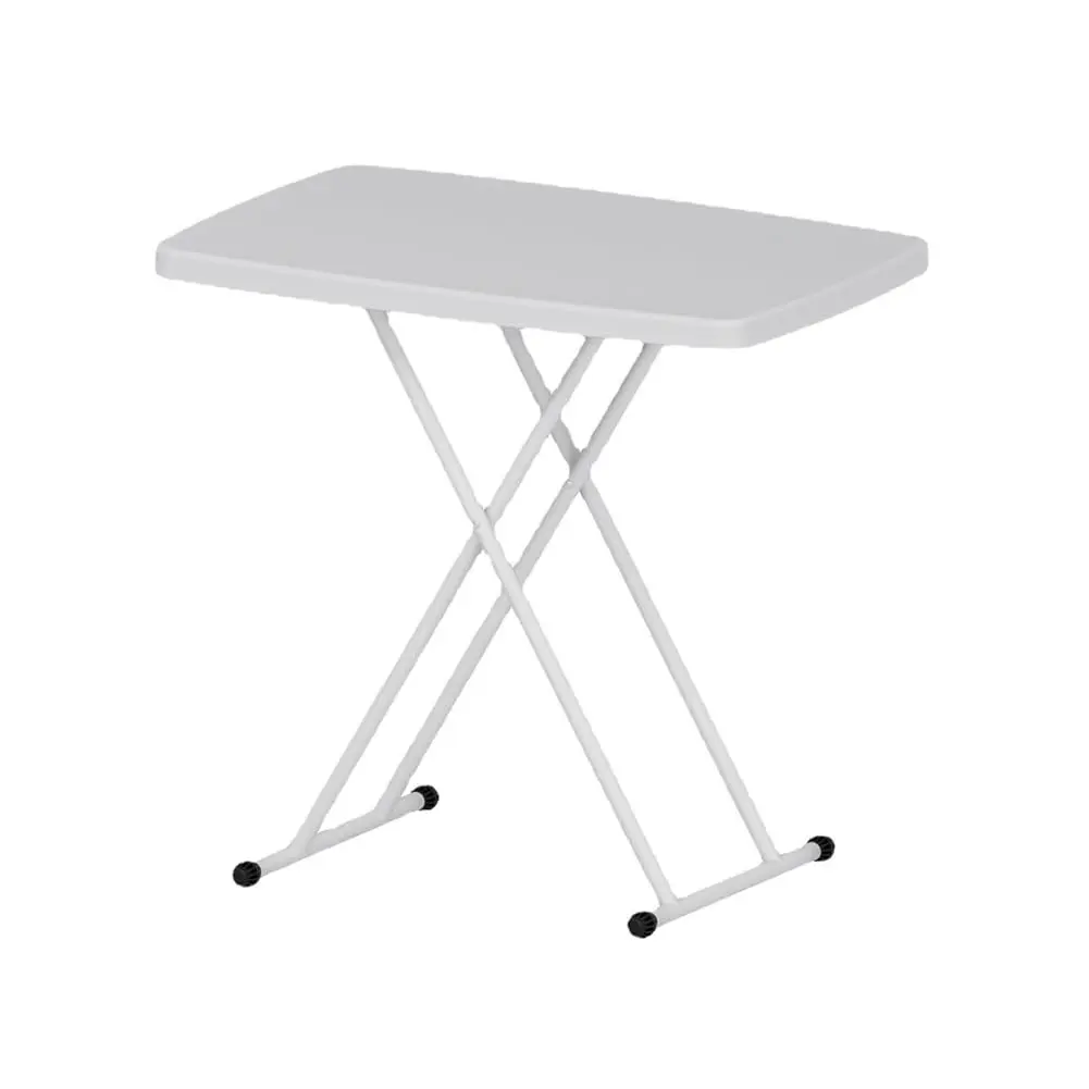 Adjustable Folding Table 5 Heights Portable Plastic Desk for Home Office Dorm and Outdoor Camping Space Saving Small TV Tray Table 30x20 Inch