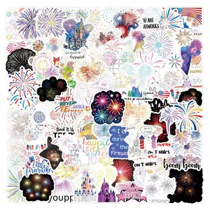 55-110 Sheets New Fireworks Graffiti Stickers, Waterproof Car Luggage Cup Phone Case Stickers, Decorative Adhesive Decals