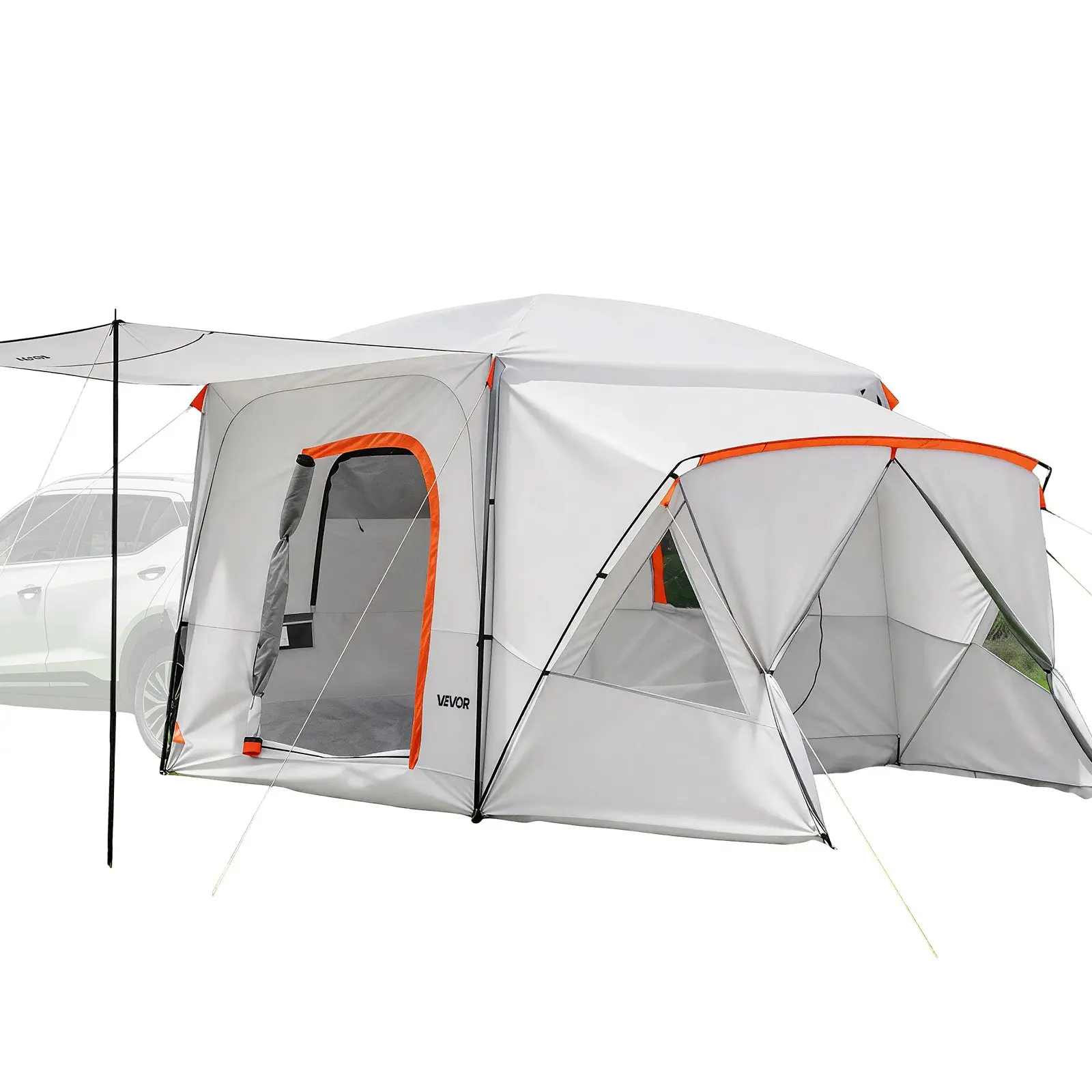 VEVOR SUV Camping Tent for 5-9 Person, 13x 10 FT 3-Season SUV Tailgate Tent with Ventilated Windows, PU2000mm Waterproof Dual-Use Car Rear Hatch Tents for Outdoor Hiking Travels