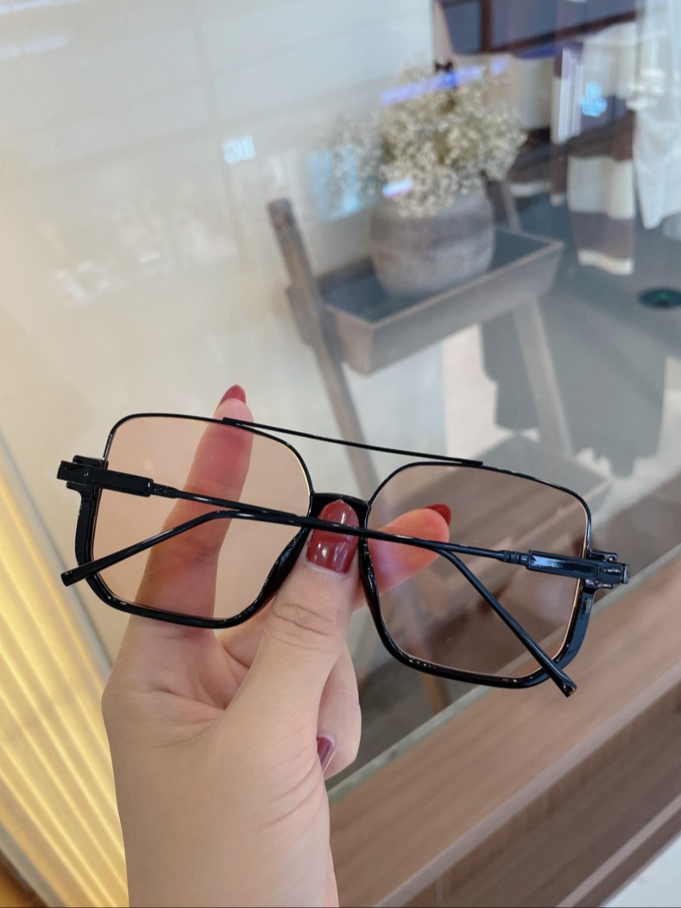 Women's Fashionable Metal Frame Sunglasses, High Quality Sunglasses, Trendy Casual Sunglasses for Everyday Use, Fashion Accessories for Outdoor Activities