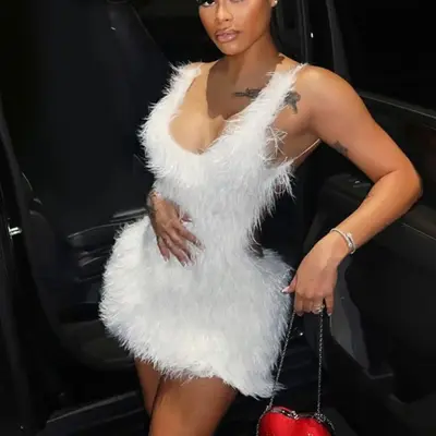 Fashion Nova White Fur Dress - TikTok Shop