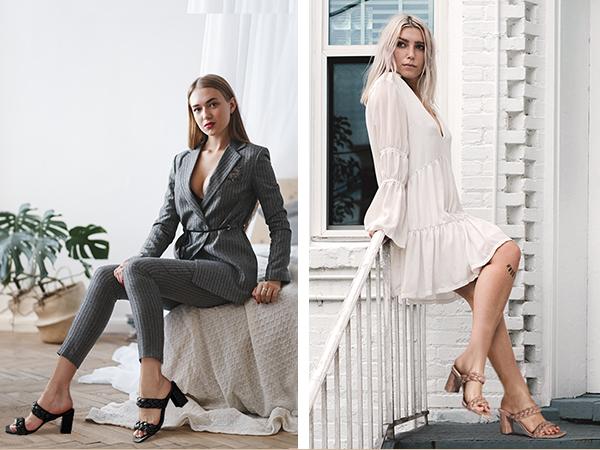 Women's Braided Heeled Sandals Summer Square Open Toe Chunky Block Heels Women's Braided Heeled Sandals Summer Square Open Toe Chunky Block Heels