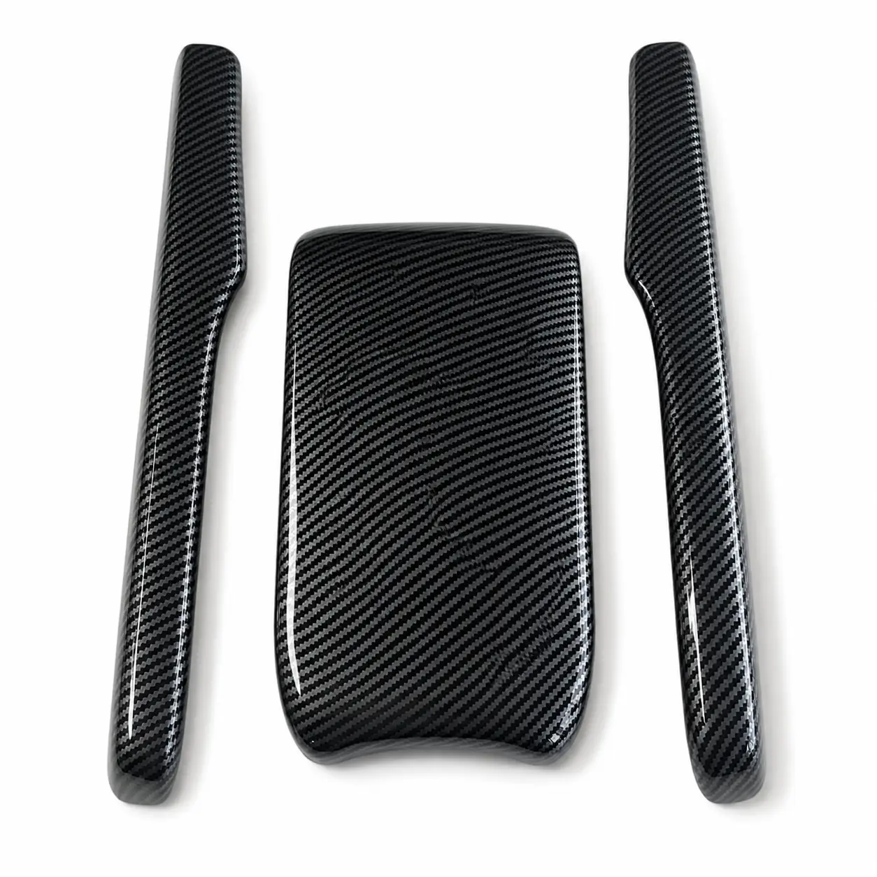 Carbon Fiber Pattern ABS Plastic Center Console Armrest Cover Trim Panel - Custom Fit Adhesive Tape Interior Decoration Kit for 10th Gen 2016-2022 Sedan
