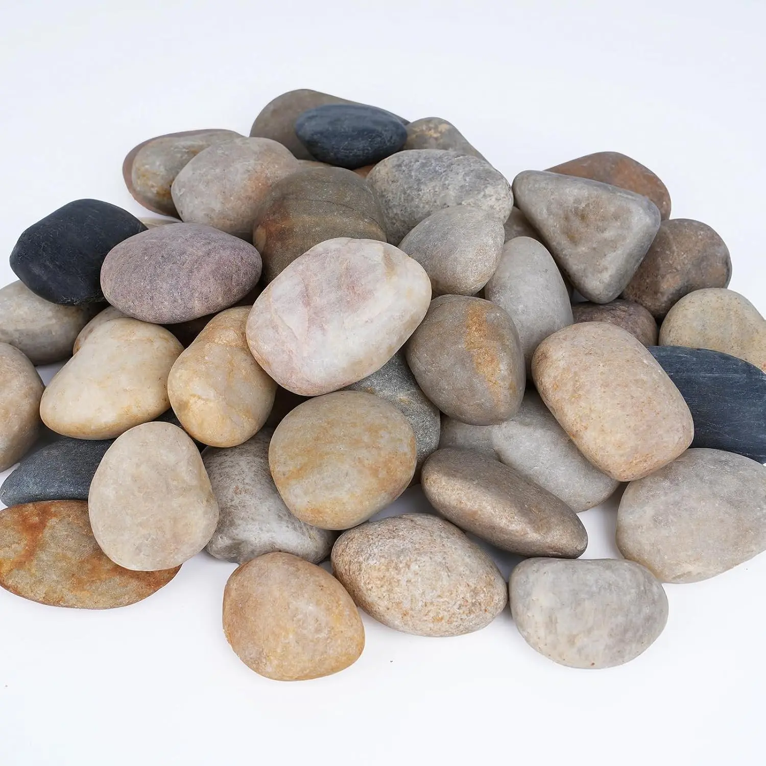 20 lbs River Rocks for Landscaping, Planters, 2"-3" Garden Rocks | Pebbles for Outdoor Landscaping, Decorative Stones for Flower Pots, Walkways, Yard, Natural Rocks for Aquarium, Fish Tank
