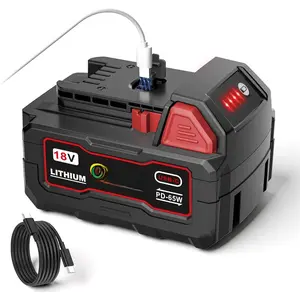 ?USB-C  Charge? 18V 4.0Ah   for MIL 18V  with 65W Type C Input/Output Port, Compatible with MIL M-18  48-11-1840 48-11-1850 48-11-1860 Cordless Power Tool