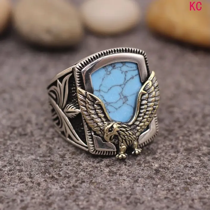 Spread Wings Eagle Shaped Ring, Creative Animal Style Finger Jewelry For Men European American Daily Matching