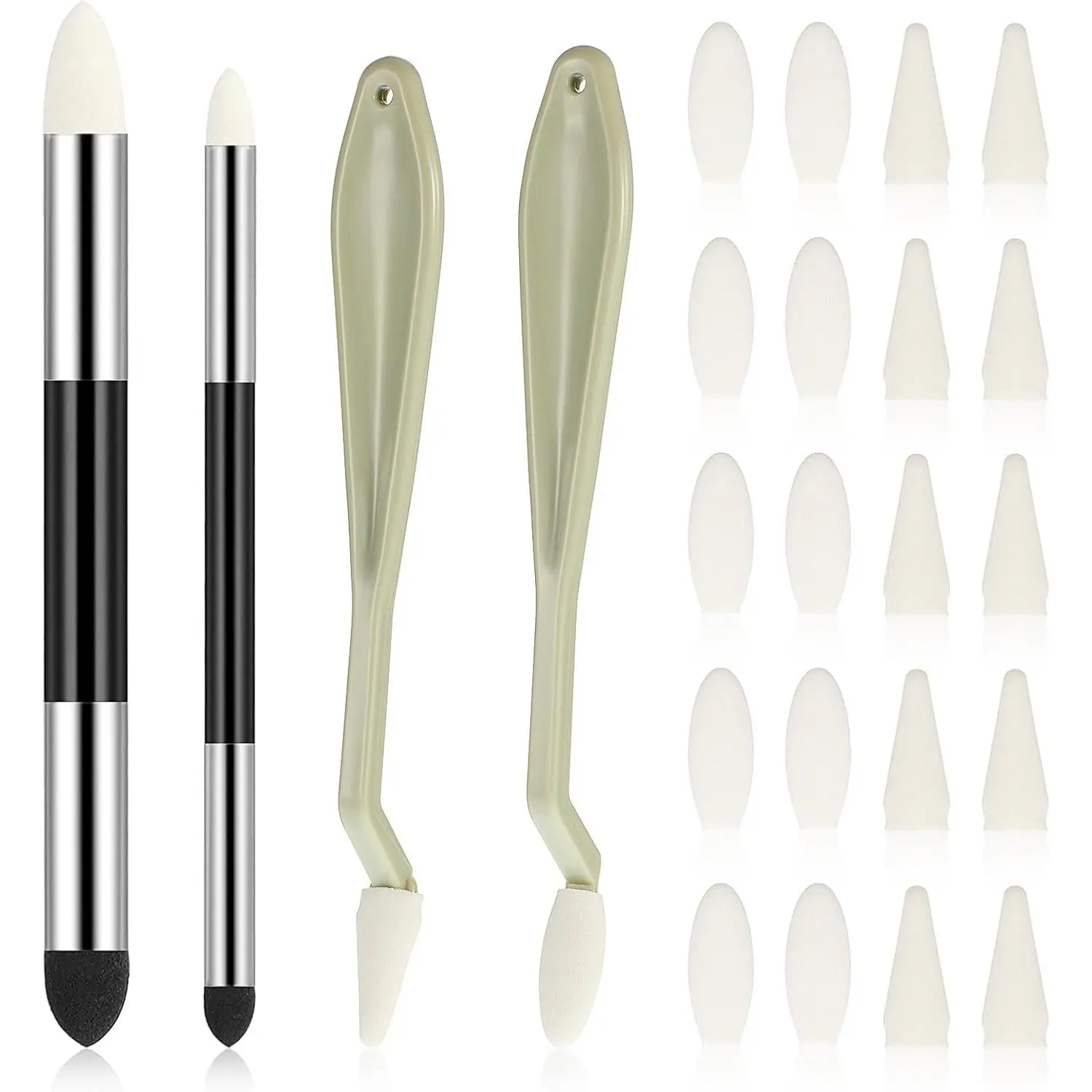 24pcs Artist Blending Stump Sponge Pen Double Headed Drawing Art Pencil Sketch Scrapers Tools with Sponge Head Washable Sketch Rubbing Sponges for Blending Lightening and Highlight