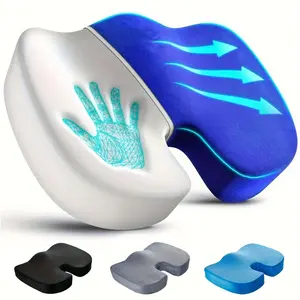 Ergonomic Memory Foam Seat Cushion, 1 Count Chair Pad with Tailbone and Back Pain Relief, Comfortable Posture Support Pillow for Home Office