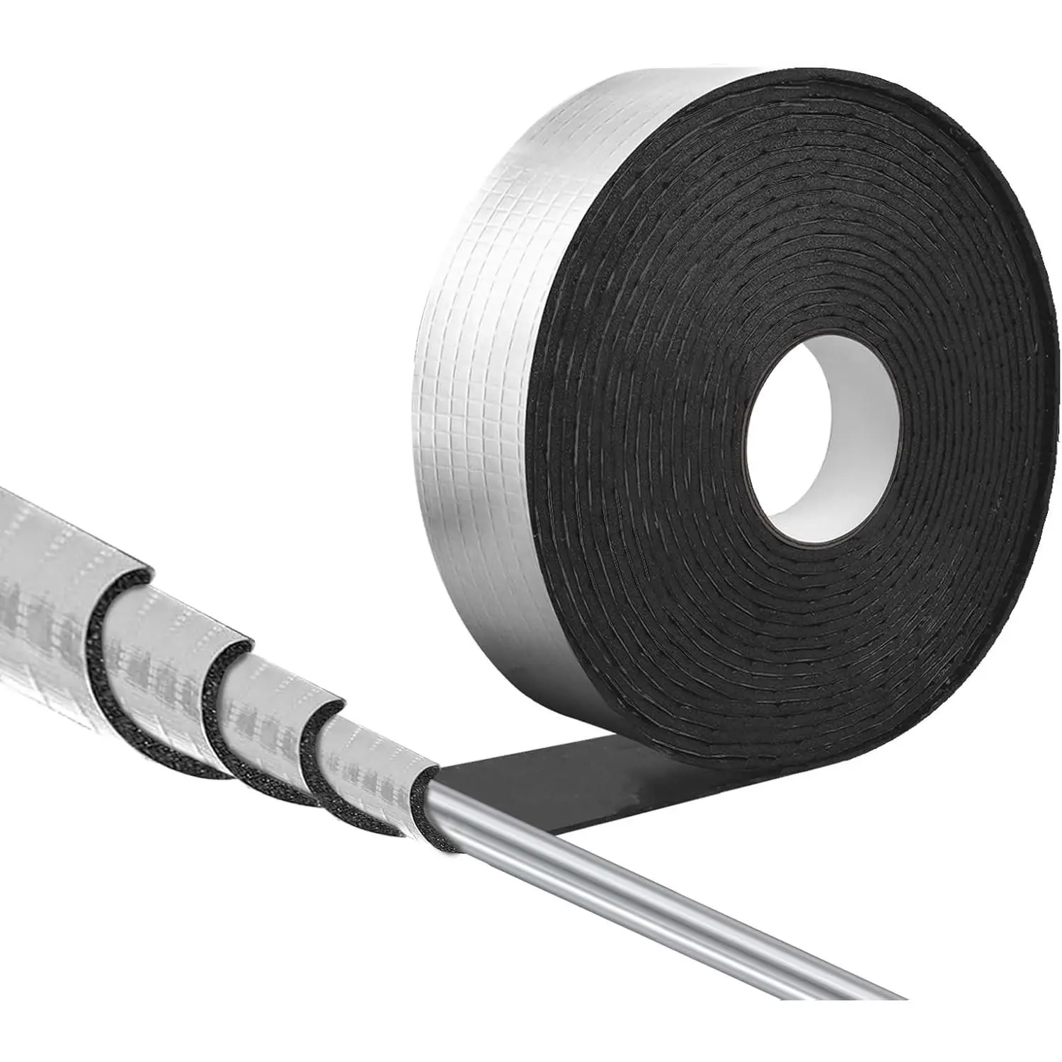 DGSL Pipe Insulation Wrap, 2" x 33 Ft(1 Roll) Self-Adhesive Foam Tube | AC Line Insulation for Summer Sun Protection and Winter Freeze Protection