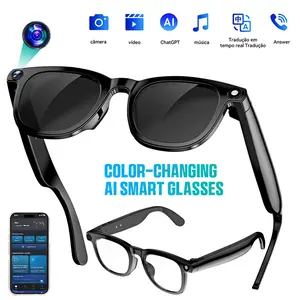 ZIOX  AI  Pro - 8MP Camera + Photochromic Lenses, Real-Time Translation (160+ Langs),  Wireless, Hands-Free Video/Photo, UV Protection, Touch Control for Travel & Adventures  bluetooth ideal father