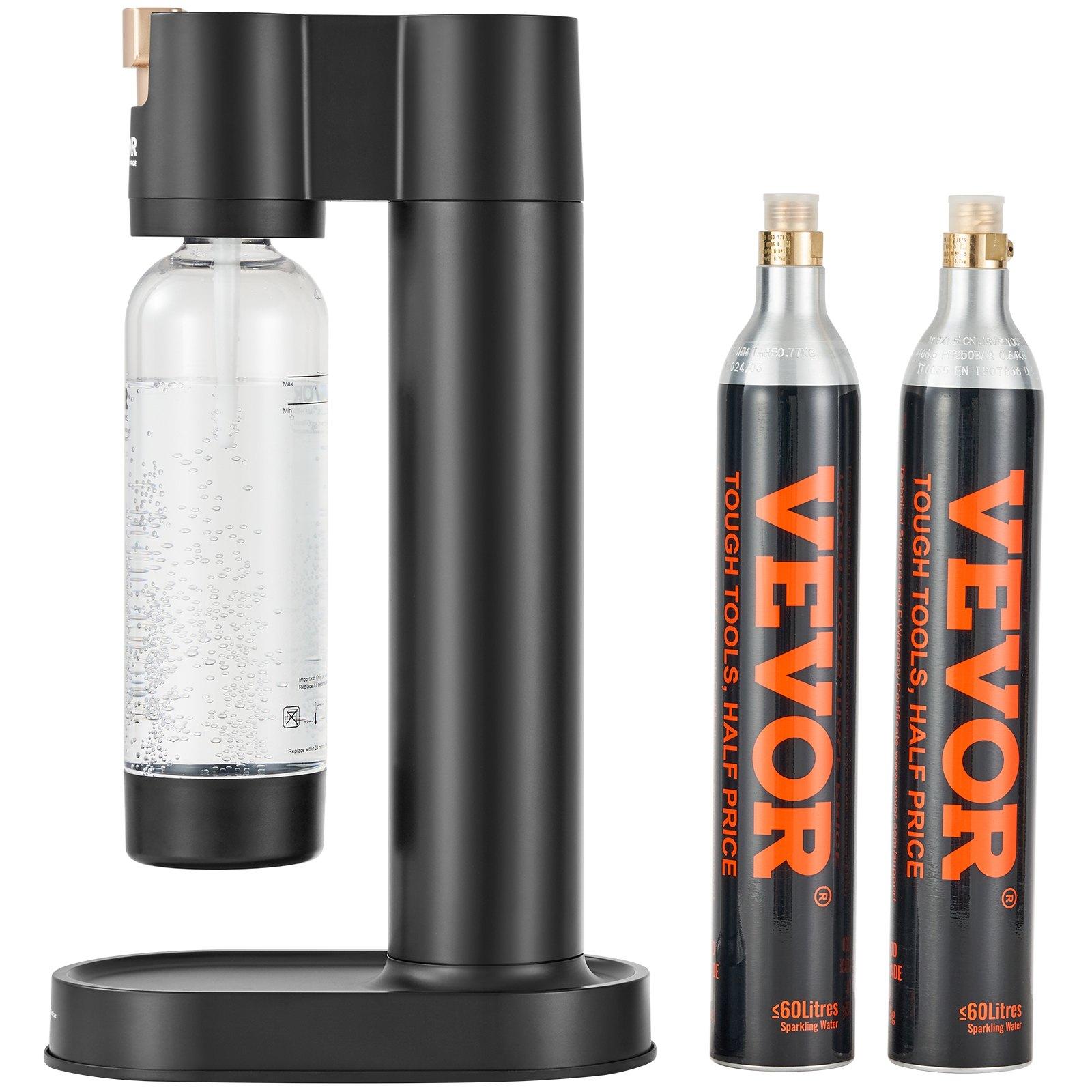 VEVOR Sparkling Water Maker, Soda Maker Machine for Home Carbonating, Seltzer Water Starter Kit with BPA-free 1L PET Bottle, 2 CO2 Cylinders, Compatible with Mainstream Screw-in 60L CO2 Cylinder VEVOR Sparkling Water Maker, Soda Maker Machine for Home Carbonating, Seltzer Water Starter Kit with BPA-free 1L PET Bottle, 2 CO2 Cylinders, Compatible with Mainstream Screw-in 60L CO2 Cylinder
