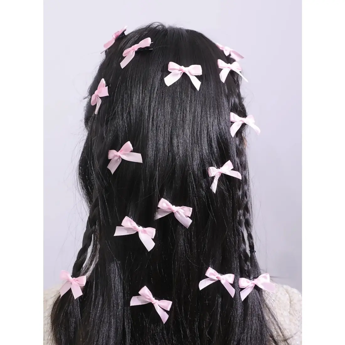 Hair Clips 15pcs Plain Color Sweet Bow Decor for Women and Girls Party Daily Clothing Decor