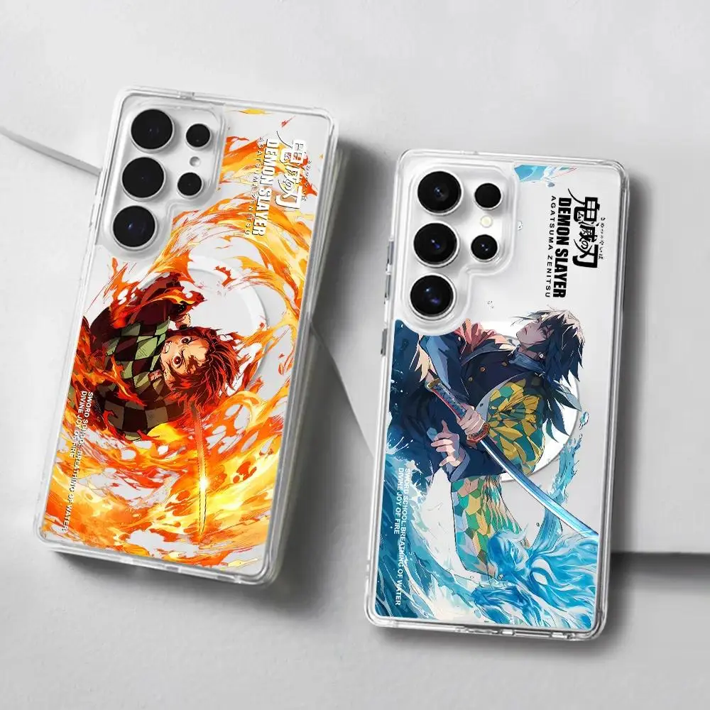 Demon Slayer Magnetic phone Case for Samsung S26/S25/S24/S23/S22/S21/S20/S10/NOTE20/NOTE10/NOTE9/PLUS/ULTRA/FE/A57/A56/A55/A54/A37/A36/A35/A34/A26/A25/A24/A23/A17/A16/A15/A14/A07/A06/A05,with MagSafe,Anime fan gifts Transparent Shockproof Protective Cover