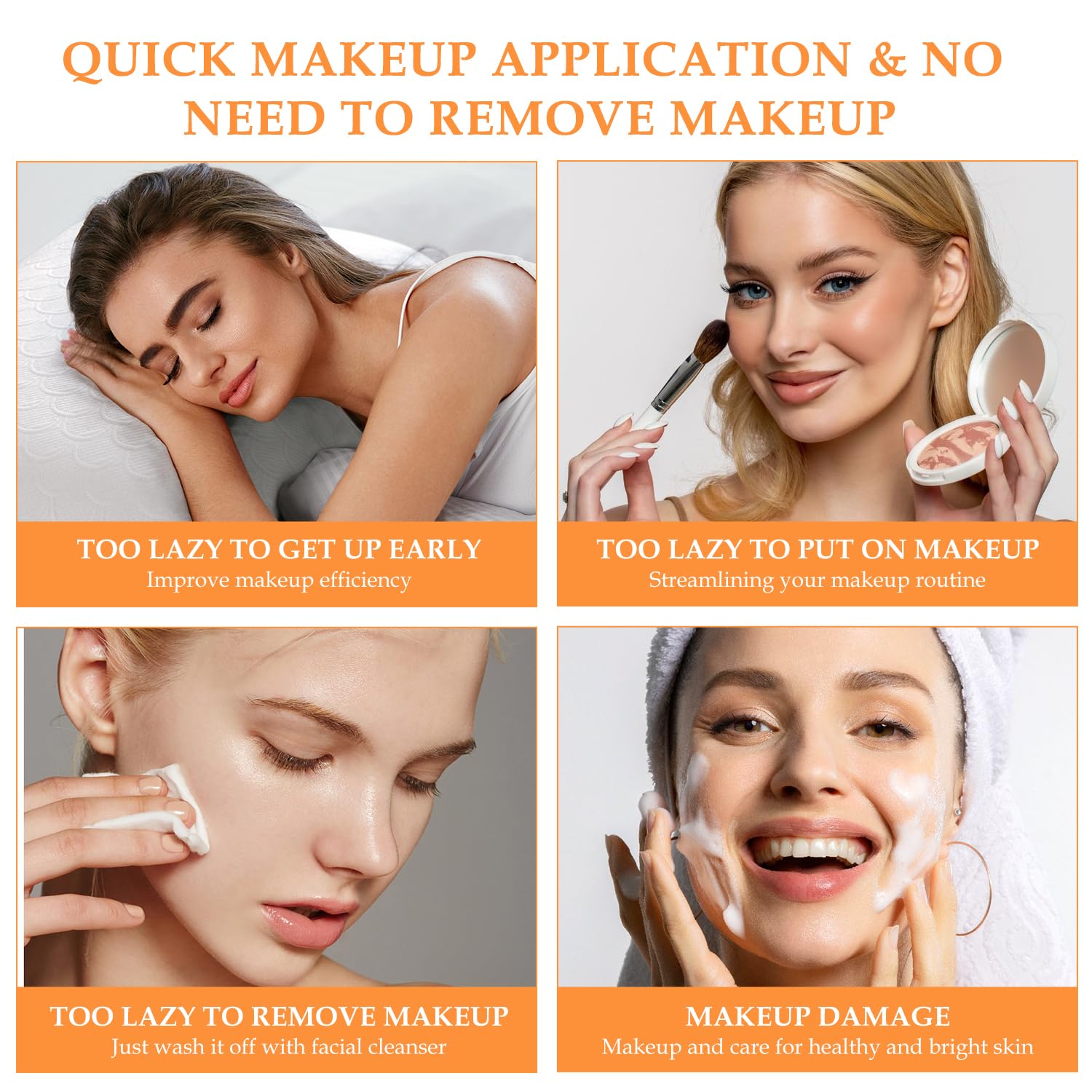 5 Vitamin C Makeup Cream, Lightweight Moisturizing Formula for Breathable Hydration, Smooth Pore Minimizing Care