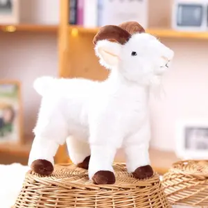 Cute 18/30cm Baby Goat Plush Doll PP Cotton Horned Sheep Doll Toys Soft Fluffy Stuffed Animal Doll for Kids and Adults