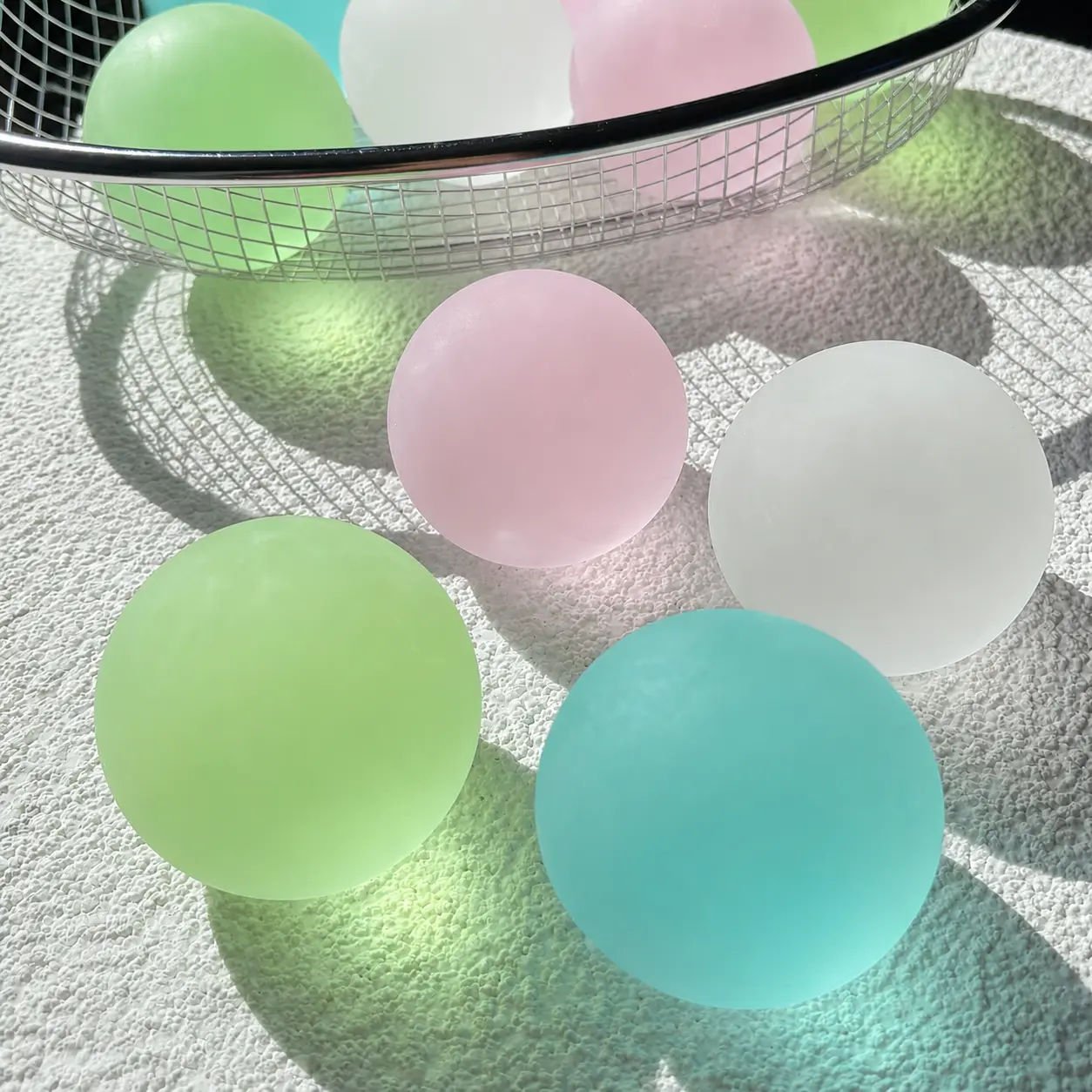 SummerWins 4 PCS Frosted Squishy Balls, Soft Handmade Squeeze Fidget Toy, Matte Sensory Stress Relief Balls, Colorful Handheld Desk Toys, Fun Party Favors Birthday Gifts for Teens AdultsDealsForYouDays