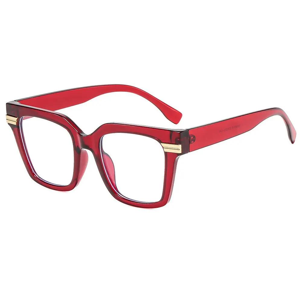 Effortless Burgundy Wine Red Chunky Square Glasses Face Slimming Clear Lens Frame Lightweight Durable Office Siren Aesthetic Eyewear Daily Wear