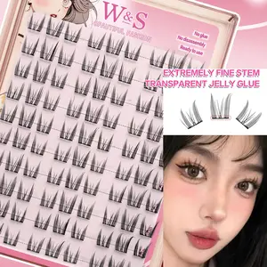 Self-Adhesive D Curl False Eyelashes, 90 Pcs Doll Style, 10-12mm Length, Thick 0.07mm, Perfect for Beginners, Ideal Gift for Valentine's Day & Christmas