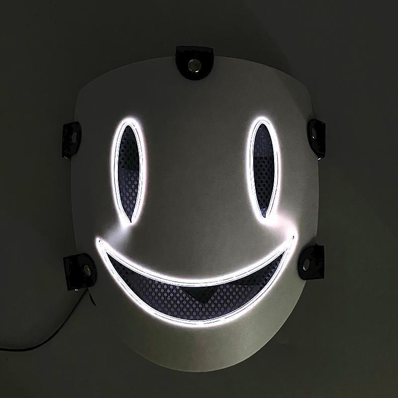 Japanese Anime Cosplay Face Mask Neon High Rise Invasion Mask LED Glowing Mask Sky invasion Masquerade Cosplay Prop