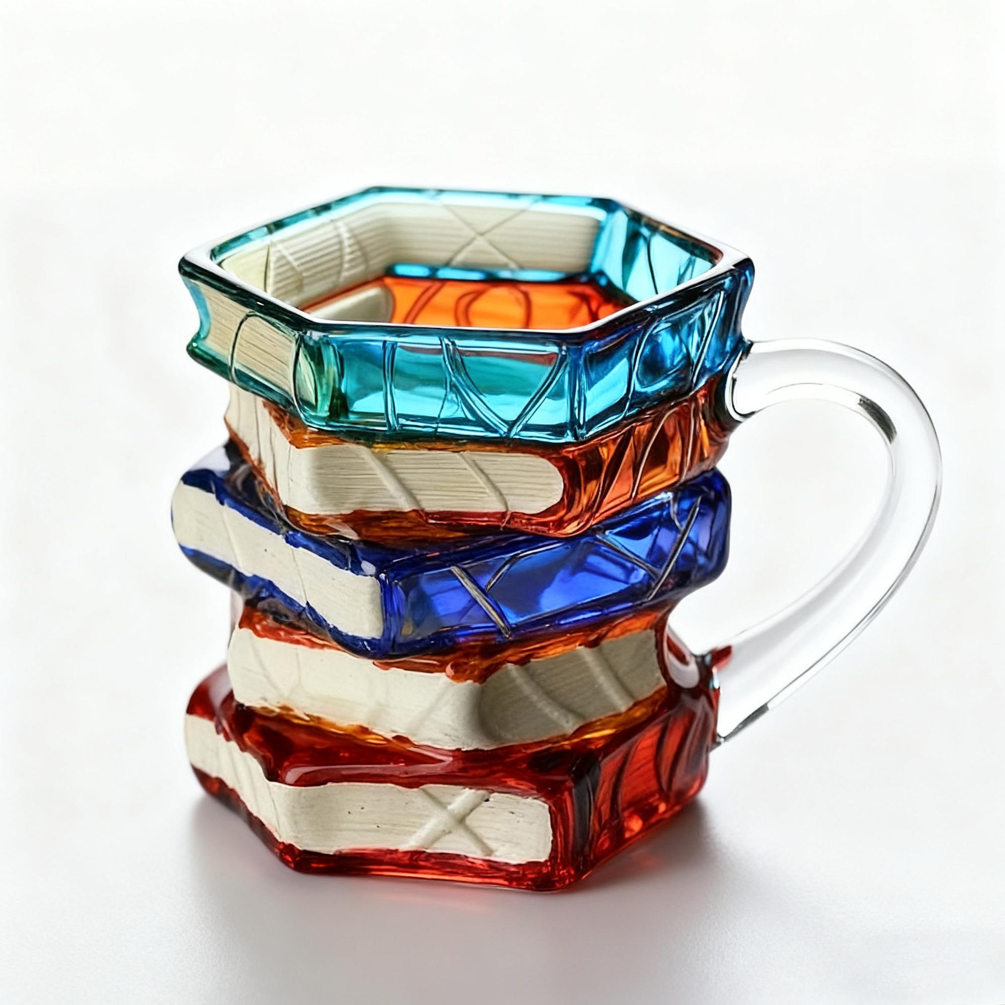 Black Friday Ceramic Mug| 3D Painting Book Art| Stacked Design| Unique Coffee Cup| Gift for Book Lovers| Home Decor