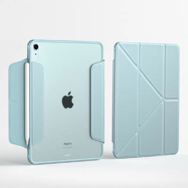 Origami iPad Case for iPad Air 13 M4 11 Pro Multi Angle Vertical Stand Trifold Smart Cover Pencil Charging Shockproof Hard Back School Office Drawing