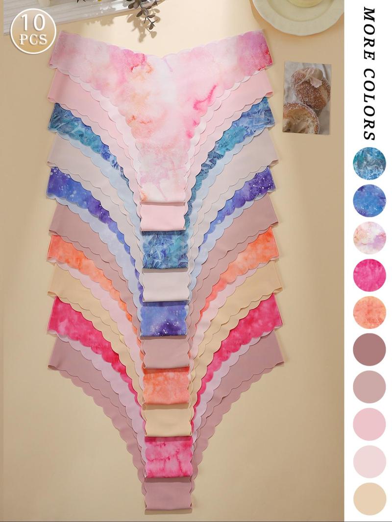 Women's 4/5/6/7/8/10-Piece Underwear Set, Leopard & Floral Prints, Fitted Breathable and Comfortable Design, All-Season Wear