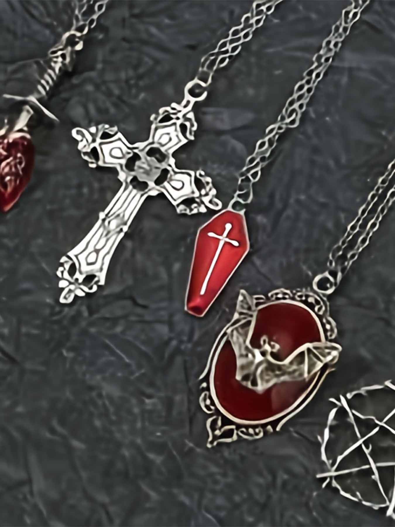 Women's Punk Style Exaggerated Portrait Pendant Necklace Set, Layered Necklaces, Stainless Steel Chain, Casual Jewelry for Dating, Vacation, Party, Fashion Jewelry Accessories