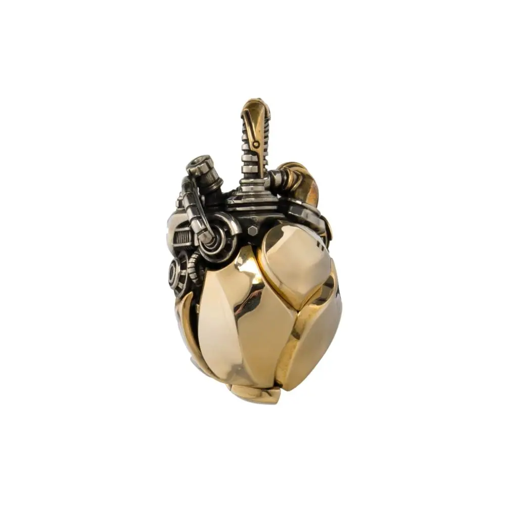 Steampunk Mechanical Heart Pendant Necklace - Brass Movable Beating Heart Jewelry, Fidget Gift for Men & Women