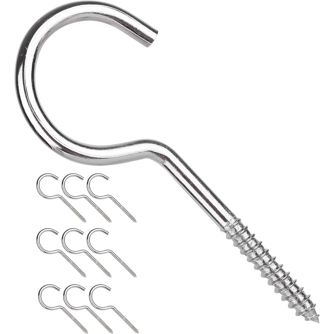 Large Screw Hooks, 4 Inches Heavy Duty Ceiling Hooks for Indoor and Outdoor  , 10 count