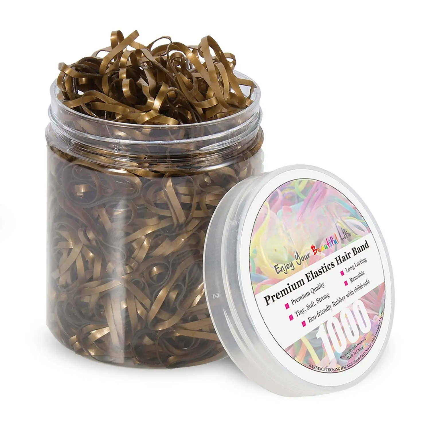 Rubber Bands, 1000 count Blonde Mini Hair Elastics | Stretchy TPR Elastic Bands with Metallic Finish, Gentle Secure Hold, Women Teens Daily Braids Ponytails Accessories