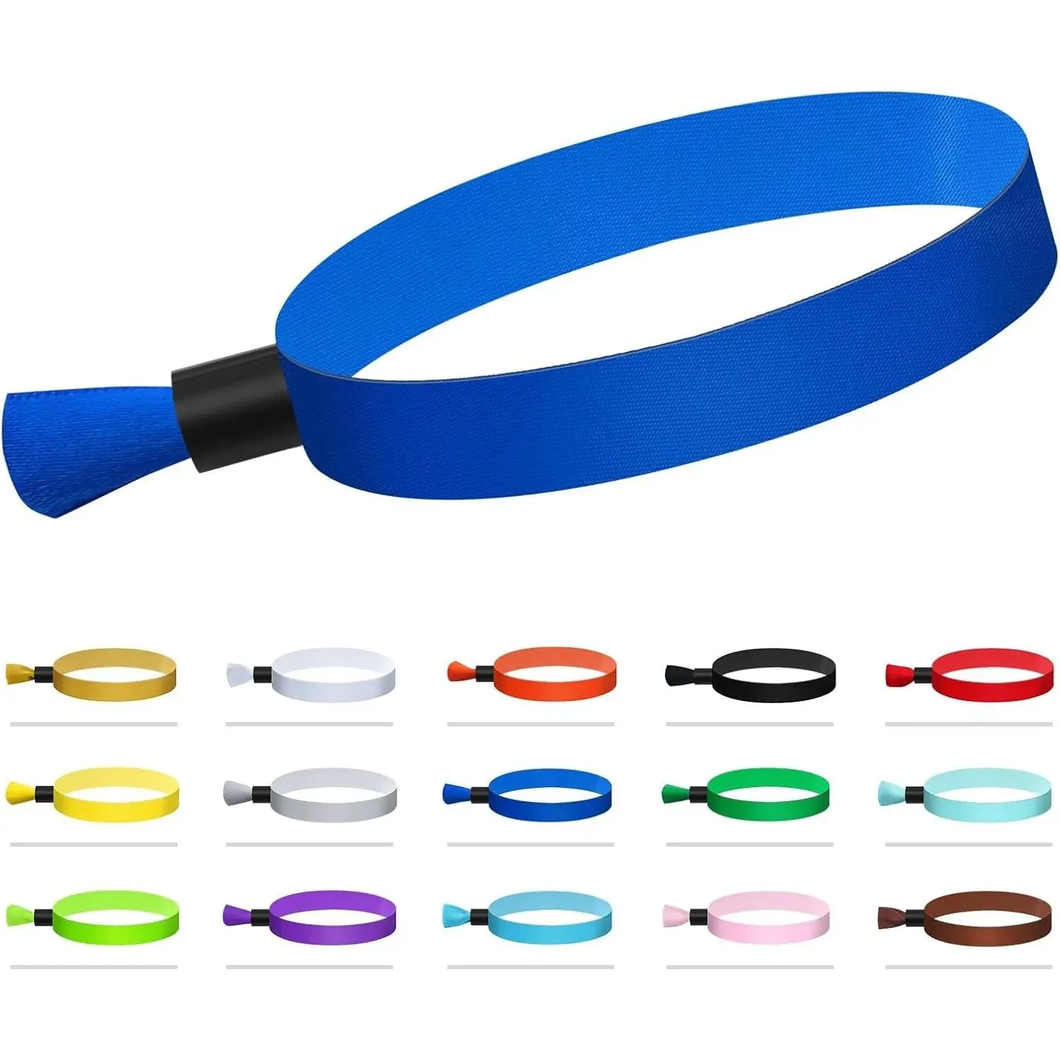 100 Pcs Blue Disposable Cloth Wristbands for Events, Parties, Entrance Wristbands