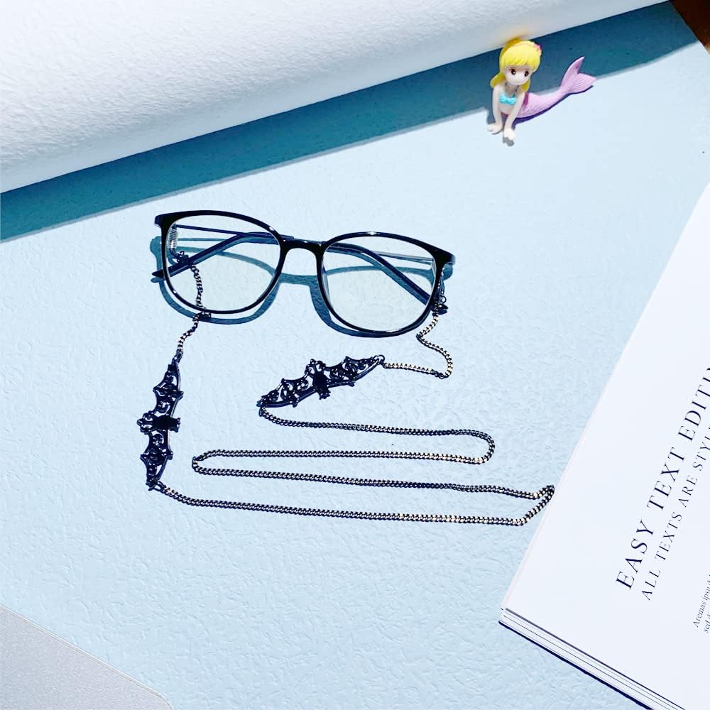 Women Men Glasses Sunglasses Chain Black Bat Eyeglass Strap Holder Eyewear Reading Glasses Retainer